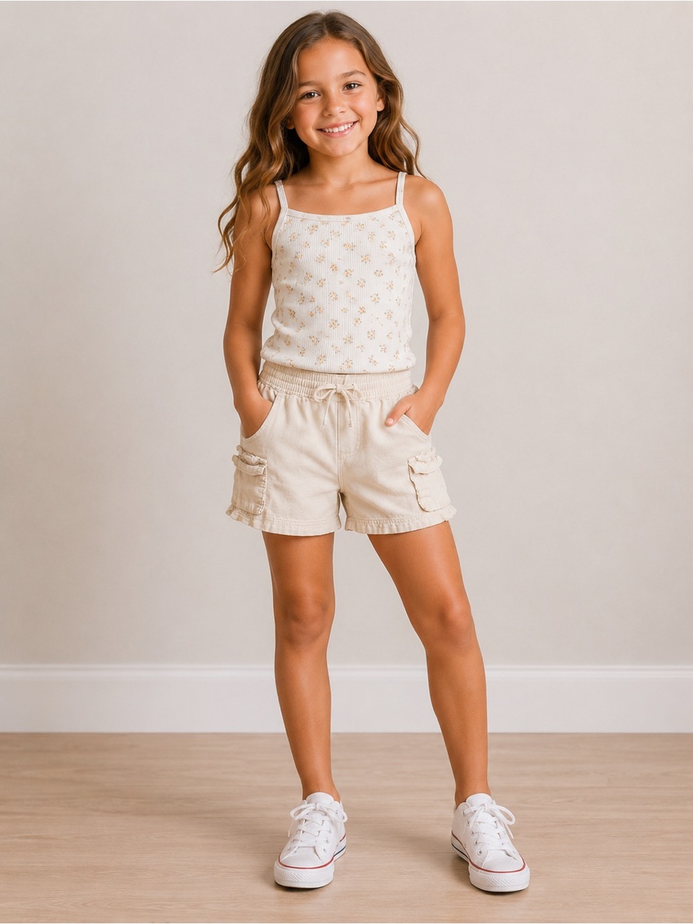 Wonder Nation Cream Cargo Shorts